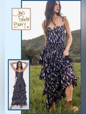 NWT! Free People x Jen's Pirate Booty Solar SET Witching Hour Navy Large